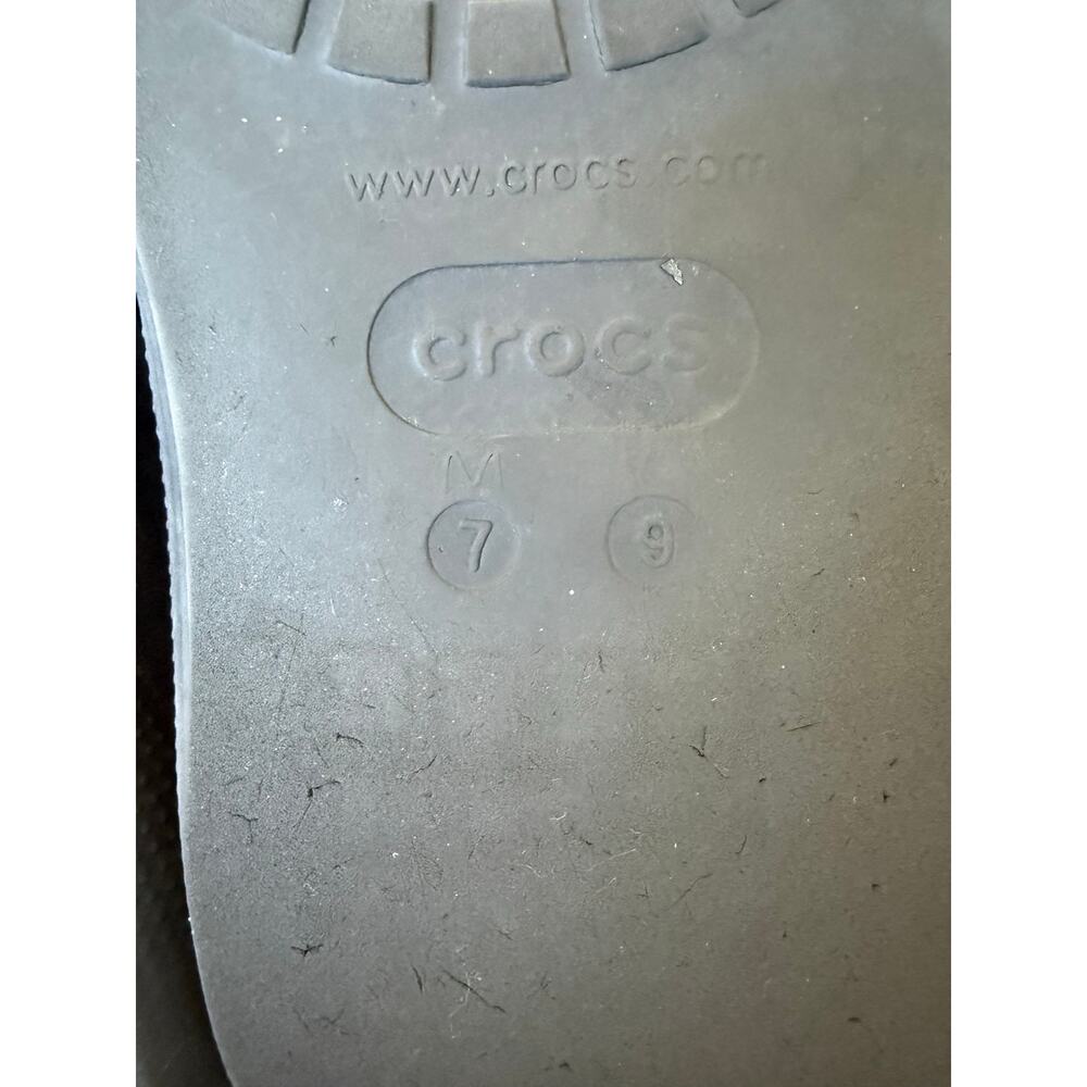 Crocs Classic Crush Platform Sandals Two Strap Black Sz M7 W9 Casual Beach - Picture 8 of 8